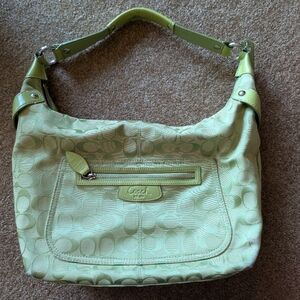 Coach Light Green Signature Penelope Hobo Shoulder Bag